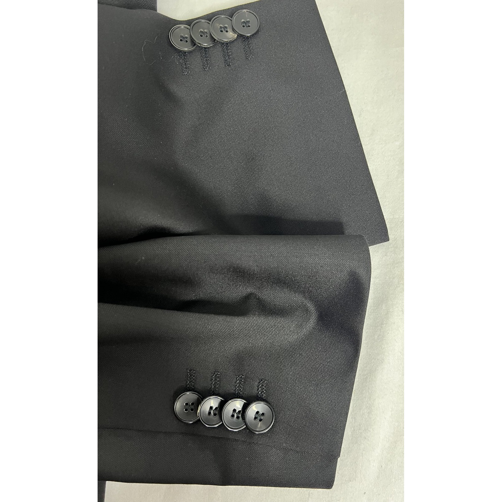 Hugo Boss Blazer Mens 40 Regular Black Guabello Super 120 Wool Sport Coat Jacket — image 8 of 8